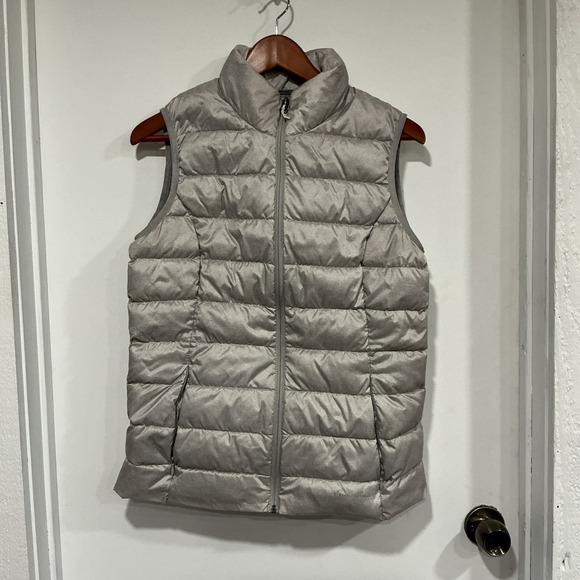 Eddie Bauer Jackets & Blazers - Eddie Bauer 650 Down Puffer Vest Womens Medium Gray Comfort Classic Logo Outdoor